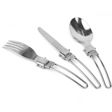 Long cookware backpack Spork fork stainless steel fold knife utensil spoon  set combo Picnic camp cutlery tableware flatware
