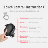 True Wireless Bluetooth Earphone Mini Earbuds Sweatproof Sport Headset In-ear Earphone with Mic Charging Case Touch Control