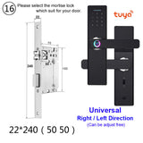 X1 Biometric Fingerprint Smart Electronic Door Lock Tuya APP Remotely IC Card Password Key Unlock Built-in Eight Language Voices