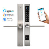Waterproof European Style TTlock Bluetooth fingerprint access electronic Smart door lock For Aluminum Glass Door
