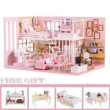 Cutebee DIY DollHouse Wooden Doll Houses Miniature Dollhouse Furniture Kit Toys for Children New Year Christmas Gift  Casa M025