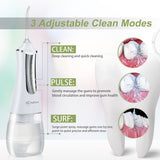 Electric Oral Irrigator Dental Water Flosser Portable 3 Modes 350ml Water Tank Waterproof USB Rechargeable Dental Teeth Cleaner