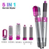 5 In 1 Straight Hair Hot Air Comb Curl Hair Comb Multi Function Dry Wet Dual Purpose Hair Dryer Hairdressing