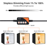 Travor 30*30 cm Foldable Photo box Mini  Led LightBox Dimmable Photography Studio Shooting Tent Box Kit with 6Colors Backdrop