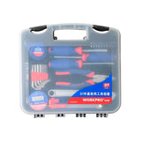 WORKPRO 37Piece Toolbox Set Cross-Shaped Screwdriver Steel Tape Measure Wrench Measuring Electric Pen Utility Knife Wire W009079