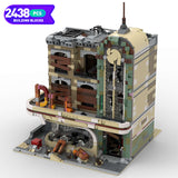 MOC City Architecture Restaurant Building Block Assembly Model Abandoned House Creativity Block Street Children Toys Gifts