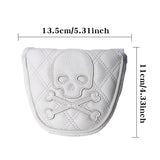 Skull Rhombus Golf Putter Cover Magic Tape PU Leather Golf Club Cover Putter Protector for Blade Putter 2 Colors Golf Headcover