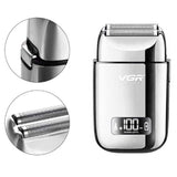VGR barber metal 3-speed adjust beard hair electric shaver wet dry rechargeable electric razor for men bald head shaving machine