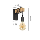 Nordic High-quality Wooden Wrought Iron Wall Lamp Modern Minimalist Bedroom Bedside Living Room Dining Room Lighting Decorative