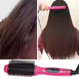 Two-In-One Multifunctional Electric Hair Straightener Comb&amp;Hair Curler Anti-scald Flat Irons Straightening Brush&amp;Curling Tool