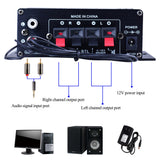 AK370 Mini Audio Power Amplifier 2x20W Portable HiFi Stereo Sound Amplifier Speaker Amp Support FM Radio for Car and Home