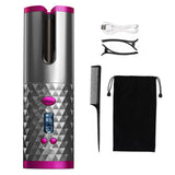 Cordless Automatic Hair Curler iron wireless Curling Iron USB Rechargeable Air Curler for Curls Waves LCD Display Ceramic Curly