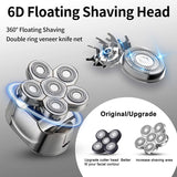 6 Blades Digital Display Rechargeable Electric Shaver  Men Hair Beard Trimmer Electric Razor Wet Dry Men Face Shaving Machine