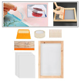 24 Pieces Screen Printing Starter kit Wood Silk Screen Printing Frame with Squeegees Tool for DIY T-shirts Clothes Bag Mesh Fram