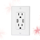 1 Pc Wall Socket 2.4A US Plug 2 Port Outlet Dual USB Wall Socket Panel Socket for Living Room Office