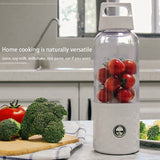 2Set 500ML 4000Mah Portable Smoothie Blender Mini USB Mixer Electric Juicer Charging Vitamer Fruit Juicer Pink &amp; White