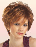 Wig women's short hair wig fluffy high temperature silk chemical fiber headgear