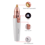 2 in1 Electric Eyebrow Trimmer USB Rechargeable Eye Brows Epilator Face Hair Remover Painless Body Shaver Women Mini Makeup Tool