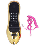 High Heel Shaped Telephone Desktop Corded Fixed Phone Novelty Funny Shaped Telephone Home Office Phones Furniture Decoration