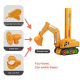 120pcs Domino Excavator Glowing Electric Automatic Domino Brick Laying Train Toy Kid Gift Child Building Engineering Vehicle Set