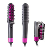 Multifunctional Styling Comb Heating Beard Comb Negative Ion Straight Hair Brush Folding Straightener Hair Hot Curler