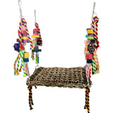 Parrot Bird Climbing Net Woven Natural Straw Parrot Toys Hammock Swing Mesh Mat Parrot Bite Climbing Chewing Training Tool