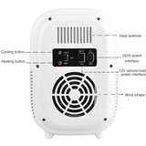 8L Mini Makeup Fridge Portable Cosmetic Refrigerator Compact Glass Panel Led Light Cooler Warmer Freezer Home Car Use