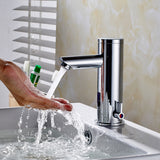 FLG Automatic Infrared Sensor Hand Touch Hot Cold  Chrome Polished Sink Mixer Bathroom Tap Basin Faucets