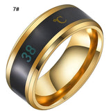 Smart Temperature Ring Fashion Stainless Steel Intelligent Temperature Sensor Rings Thermometer Finger Digital Temperature Meter