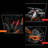 Creative Expert High-tech Super Speed Sports Racing Motorcycle 1228pc Moc Brick Technical Model Building Blocks Boys Toys 88013