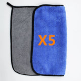 5 pcs 600gsm Super Thick Plush Cloth  Car Wash Microfiber Towels For Washing Cleaning Drying Absorb Wax Polishing auto parts