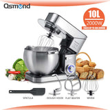 OSMOND 10L Stand Mixer Stainless Steel Bow 6 Speeds Pulse Kitchen Food Blender Cream Egg Whisk Cake Dough Kneader Bread Maker