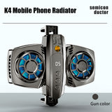 K4 Mobile Phone Radiator With Smartphone Temperature Display Dual Cooling Fan PUBG Gamer Phone Cooler For iPhone Samsung Xiaomi