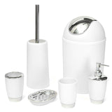 Solid PP Bathroom Necessities include Toothbrush Holder Toilet Brush Soap Dish Waste Bin Rinse Cup Sprayer Bottle