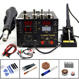 Saike 909D Soldering Iron Station Hot Air Gun Station+Electricity Soldering Iron+Power Supply 3 in1 Soldering Rework Station