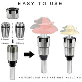 1/2 Inch Shank Router Collet Extension Chuck Converter Adapter,Woodworking Milling Rod Chuck Holder Extender Bit