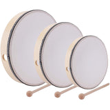 10 Inch & 8 Inch & 6 Inch Hand Drum Kids Percussion Wood Frame Drum with Drum Stick