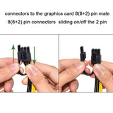 10PCS 8Pin Mining Cable, GPU Power Cable for Bitcoin Mining, VGA 8 Pin Female to 8Pin (6+2) Male, Pcie Splitter Cable