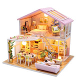CUTEBEE DIY Dollhouse Wooden Doll Houses Miniature Dollhouse Kit Furniture  Casa Music Led Toys for Children Birthday Gift A68C