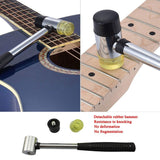 Guitar Luthier Tool Kit Include Fret Rubber Hammer, Guitar Fret Crowning File, Fret Rocker Leveling, 2 Pcs Fingerboard