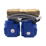 Water Leakage Sensor with 2pcs 1/2"(DN15) Valves Flood Leak Detector Protection Against Water Leaking for Smart House