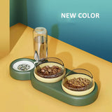Automatic Cat Bowl Water Dispenser Water Storage Pet Dog Cat Food Double Bowl Food Container with Waterer Pet Waterer Feeder