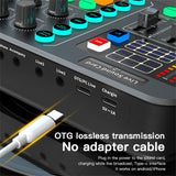 M6 Microphone Sound Card Set 6 Modes Intelligent Noise Reduction Multi Function Mixer For 48v Microphone