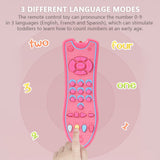 Kids Musical TV Remote Control Toy with Light and Sound 3 language English/French/ Spanish Durable BPA-free Early Education Toys