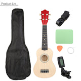 Soprano Ukulele 21 inch Basswoood Beginner Ukelele 4 Strings Hawaiian Guitar Musical Instrument Kids Gift Uke +Tuner+Pick+Strap