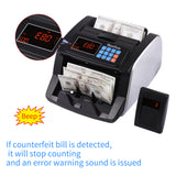 Bisofice Money Counter Machine Counterfeit Bill Detector Automatic Money Detection Top Loading with UV MG IR for EURO US Dollar