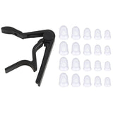 1x Achievements Acoustic Electric Guitar Trigger Change Capo &amp; 40x Fingertip Protectors, 5 Sizes Ukulele Finger Caps