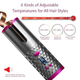 Cordless Automatic Hair Curler iron wireless Curling Iron USB Rechargeable Air Curler for Curls Waves LCD Display Ceramic Curly