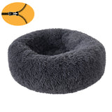 Removable Donut Dog Bed Plush Pet Kennel Round Cat Bed Winter Warm Sleeping Beds Lounger House for Medium Large Dogs Washable