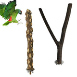 4Pcs/set Pet Parrot Bird Standing Stick Wood Pole Bird Cockatiel Parakeet Perches Bite Claw Grinding Toy Bird Cage Accessories